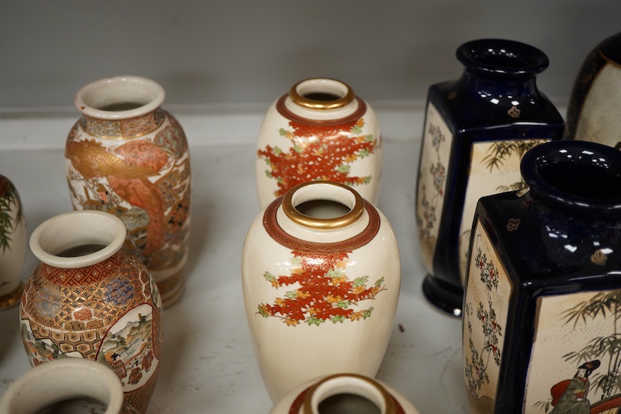 A large collection of Japanese Satsuma wares, Meiji period (1868-1912), 25cm
